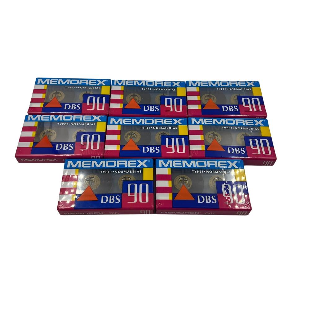 NOS Memorex DBS 90 Cassette‎ Tapes SEALED Type 1 Normal Bias 8 Blank Tapes